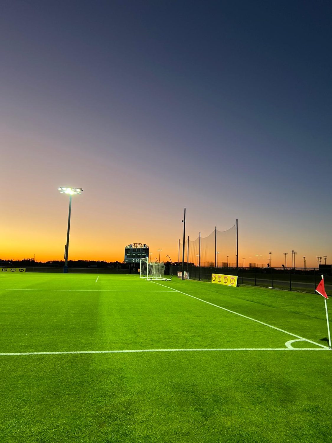 Development Academy home pitch at sunset