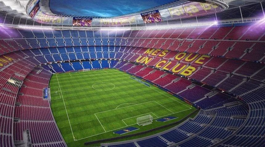 A professional football stadium in Barcelona